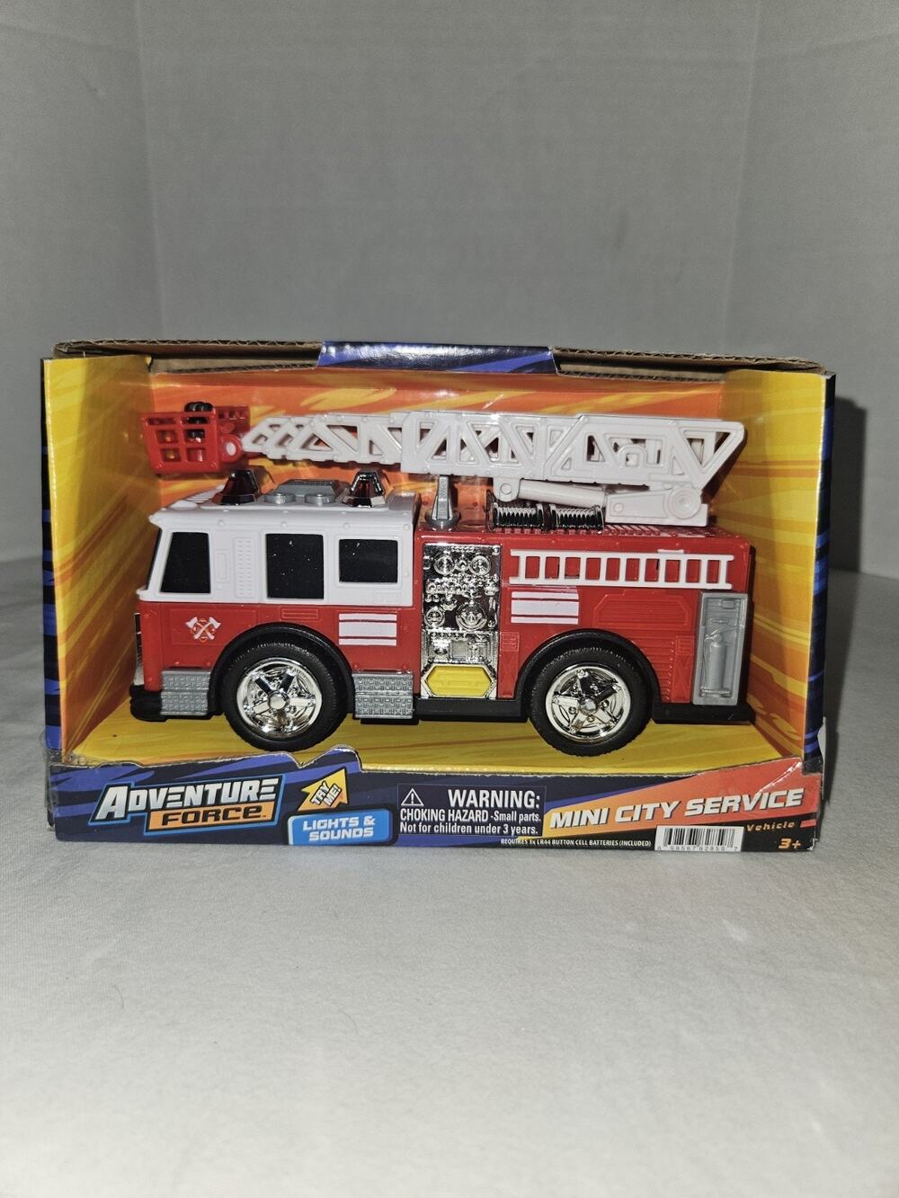 Fire Truck with Lights & Sound Adventure Force Mini City Service Vehicle Toy